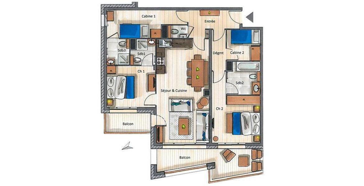 Квартира в Куршевеле 1650 Морионд Le C residence