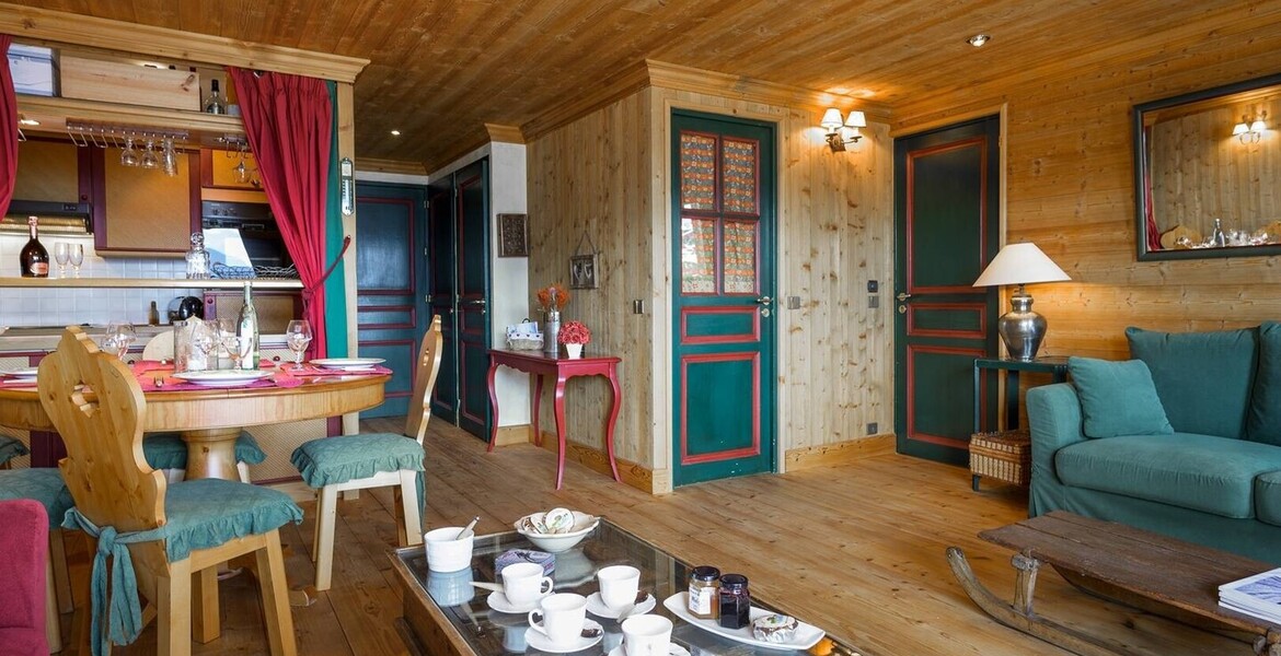 Charmant appartement de style montagnard, ski aux pieds